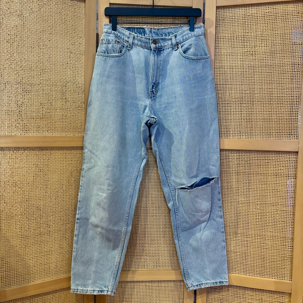 Vintage Distressed Levi 551 Relaxed Fit High Rise Denim Jeans Women’s 10 Short